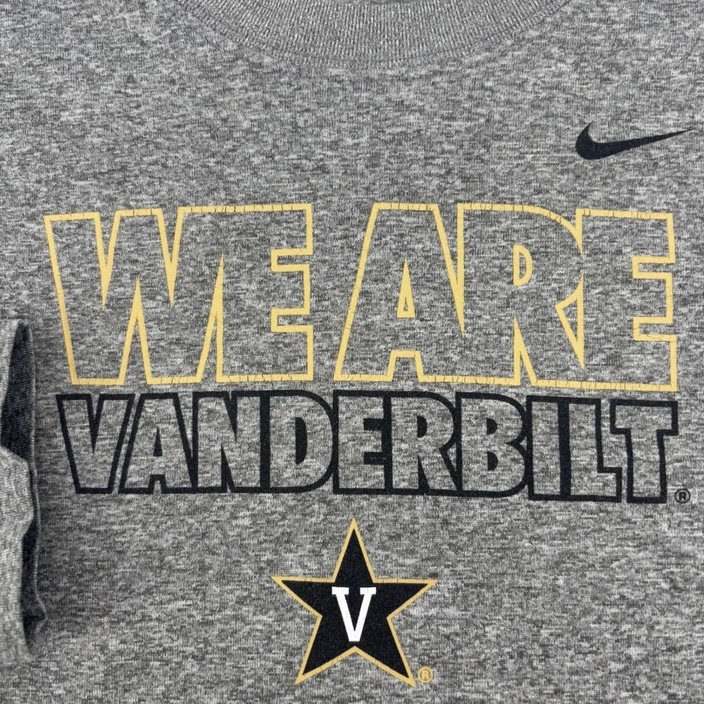 Nike Vanderbilt Long Sleeve Tee Kids Large Gray‎ Dri-FIT Graphic Shirt